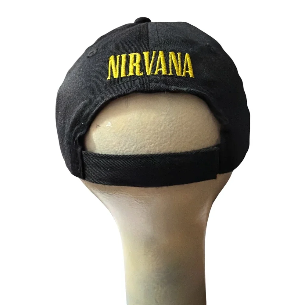 Nirvana Smiley Face Black Baseball Cap Hat 2018‎ Embroidered Logo  unisex